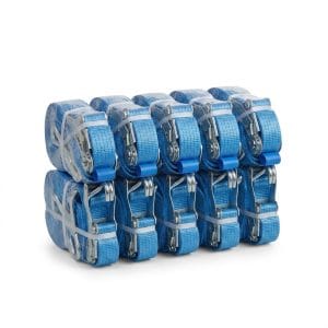 Set 10 Chingi ancorare marfa 10m, Maner Standard, 5 Tone, Latime 50mm, Albastru